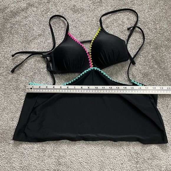 Unbranded Swimwear Tankini Womens Medium Black Halter Cutout Stitch Summer Beach - Picture 5 of 6